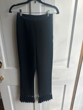 cinq a sept silk Black Lined pants with Branded Label